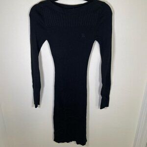 Rouje Paris Wool Blend Black Bodycon Sweater Dress